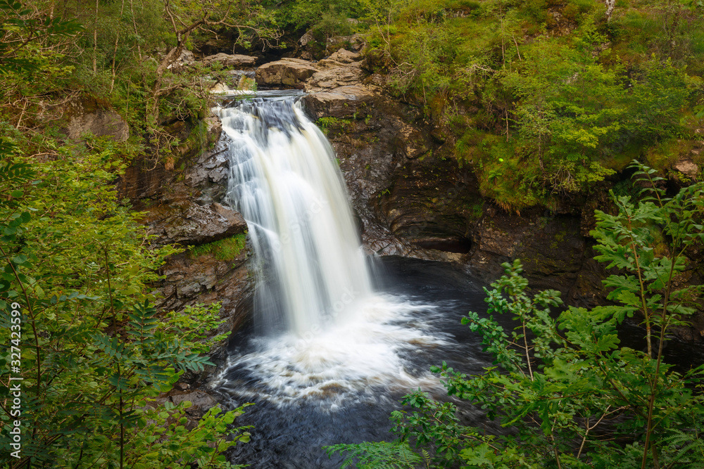 Long Exposure of Falls of Falloch Waterfall, Scotland, United Kingdom UK, Europe Long Exposure of Falls of Falloch Waterfall, Scotland, United Kingdom UK, Europe