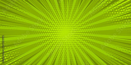 Pop art green comics book cartoon magazine cover