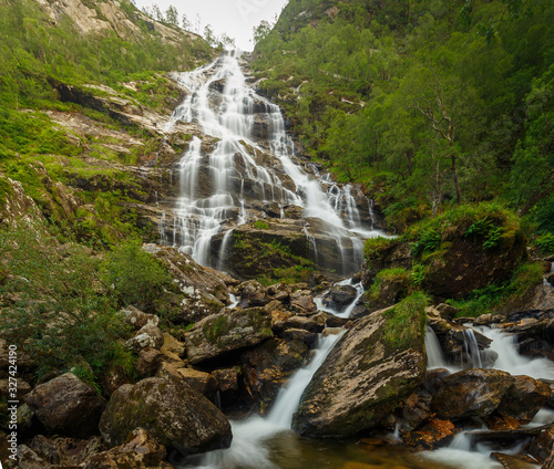Fototapeta Naklejka Na Ścianę i Meble -  Steall Waterfall - Steall Bàn, Steall in Glen Nevis, Highlands, Scotland, UK