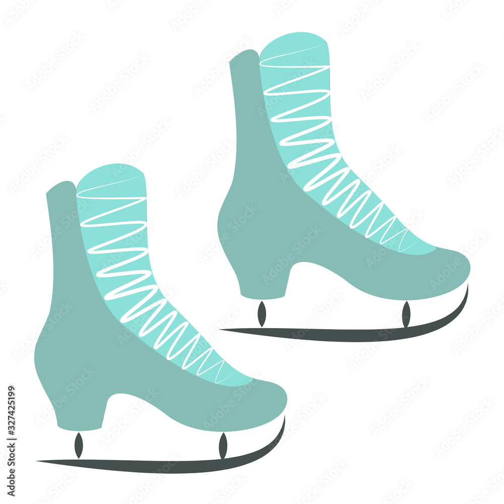 A pair of skates. Figure skating shoes. Sport on ice. Vector illustration.  Stock Vector | Adobe Stock