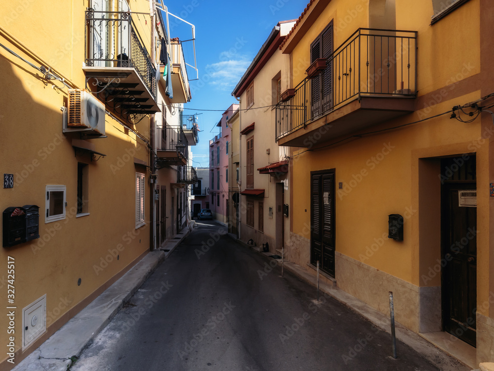 Coastal Town of Santa Flavia on a warm spring day