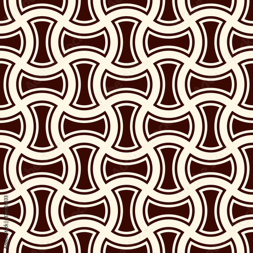 Apple core quilts texture. Bow tie motif. Seamless surface pattern design with interlocking axehead figures.
