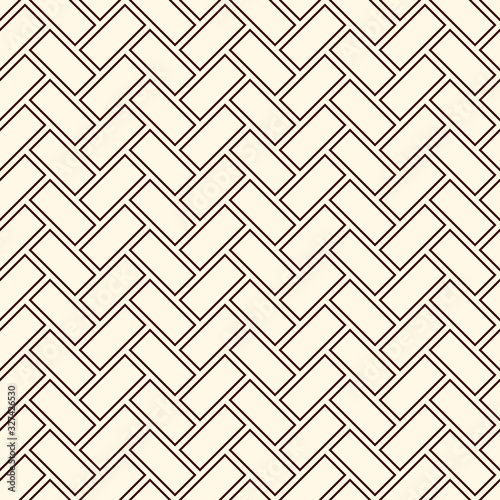 Herringbone wallpaper. Parquet background. Seamless pattern with repeated rectangular tiles. Classic geometric ornament