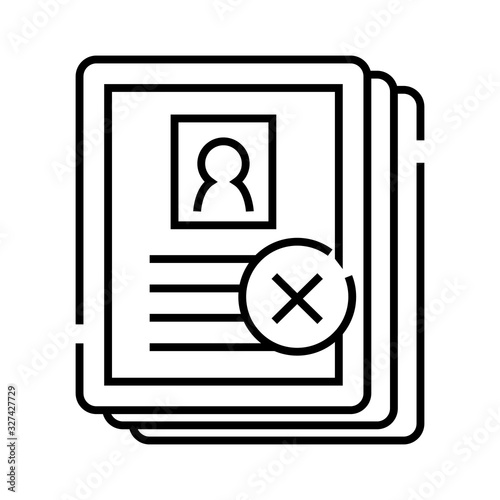 Rejected candidates line icon, concept sign, outline vector illustration, linear symbol.