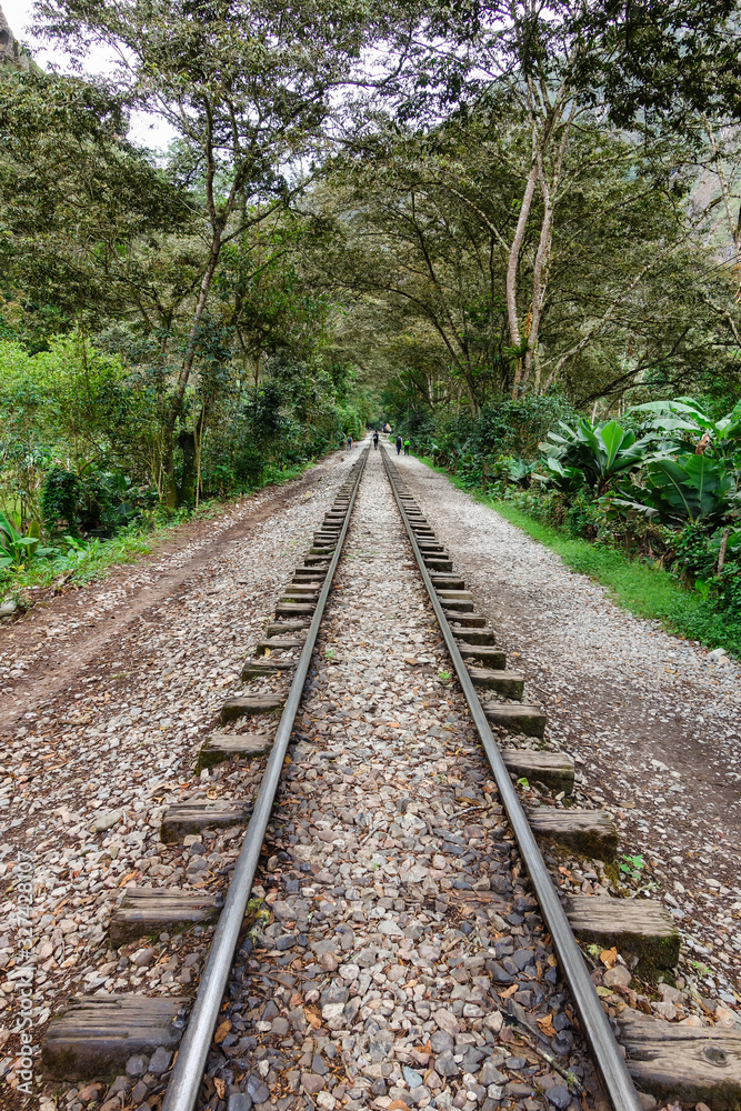 Rail road to Aguas Calientes/Peru. to get to Machu Picchu