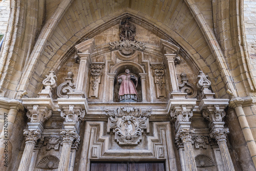 Details of Roman Catholic Church of Saint Vincent in San Sebastian  Basque County of Spain