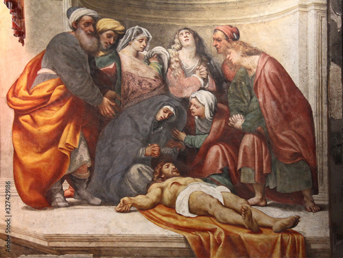 compianto sul Cristo morto; affresco sulla controfacciata del Duomo di Cremona