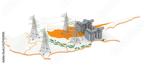 Electrical substations in Cyprus, 3D rendering