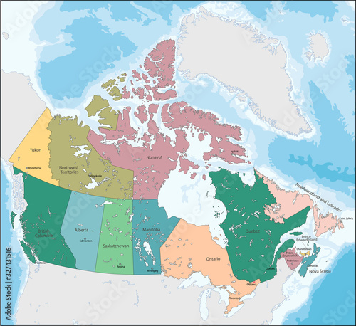 Vector illustration map of Canada