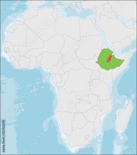 Federal Democratic Republic of Ethiopia location on Africa map