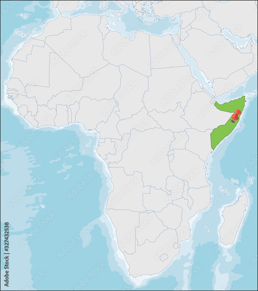 Federal Republic of Somalia location on Africa map