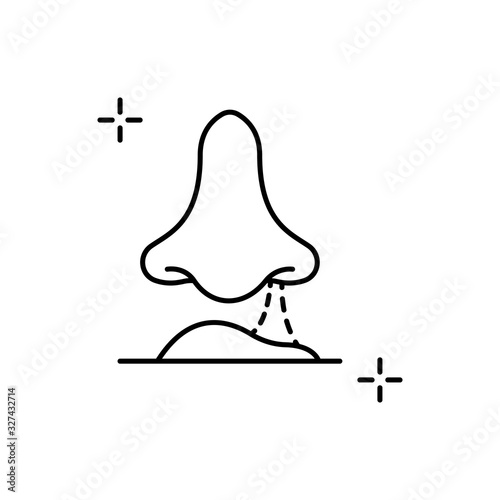 Sniff, nose, addictions icon. Simple line, outline vector elements of addictive human for ui and ux, website or mobile application