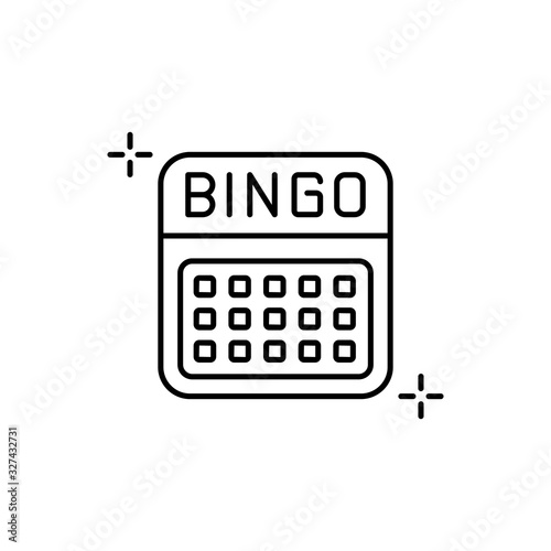 Bingo, addictions icon. Simple line, outline vector elements of addictive human for ui and ux, website or mobile application