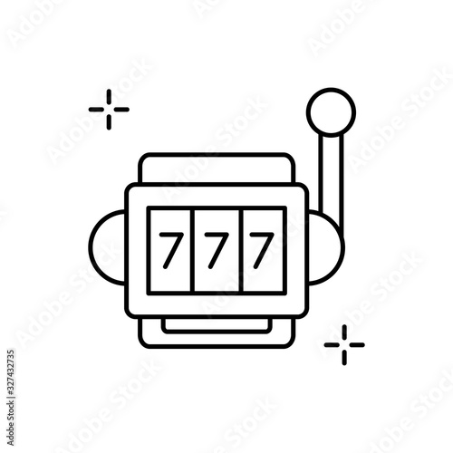 Slot machine, addictions icon. Simple line, outline vector elements of addictive human for ui and ux, website or mobile application