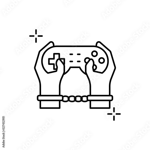 Video games, addictions icon. Simple line, outline vector elements of addictive human for ui and ux, website or mobile application