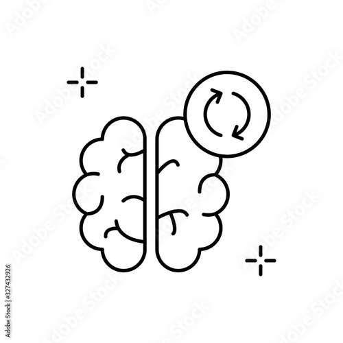 Brain, thinking marijuana icon. Simple line, outline vector elements of addictive human for ui and ux, website or mobile application