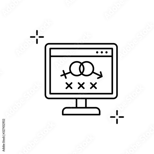 Pornography, website, addictions icon. Simple line, outline vector elements of addictive human for ui and ux, website or mobile application
