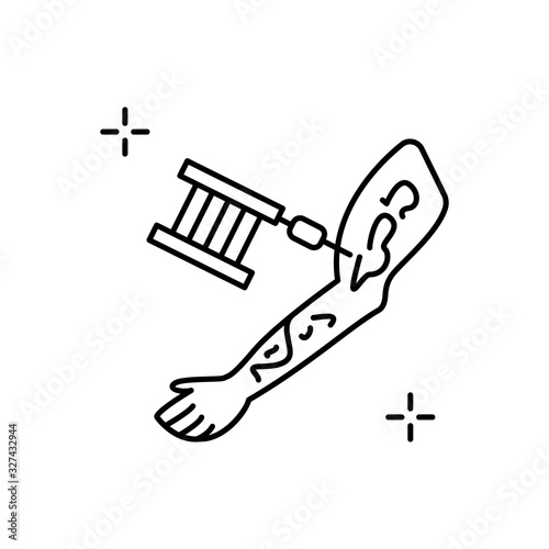 Tattoo, arm, addictions icon. Simple line, outline vector elements of addictive human for ui and ux, website or mobile application