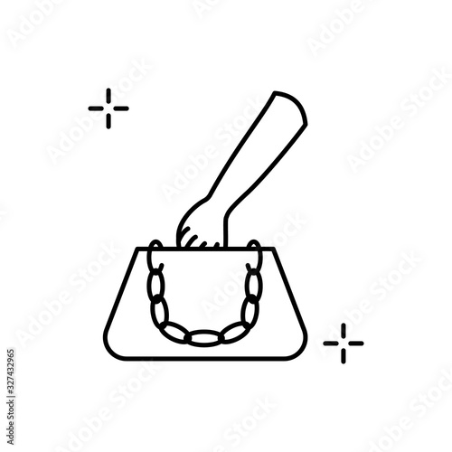 Kleptomania, bag, addictions icon. Simple line, outline vector elements of addictive human for ui and ux, website or mobile application