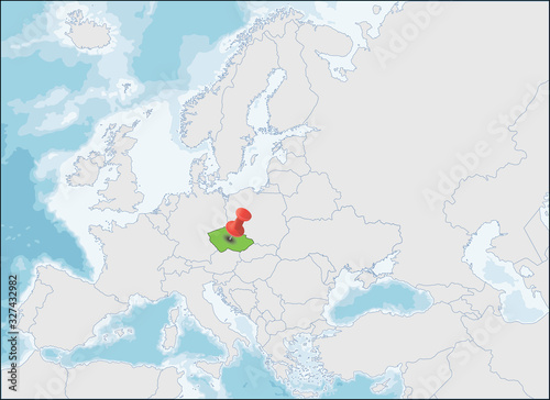 The Czech Republic location on Europe map