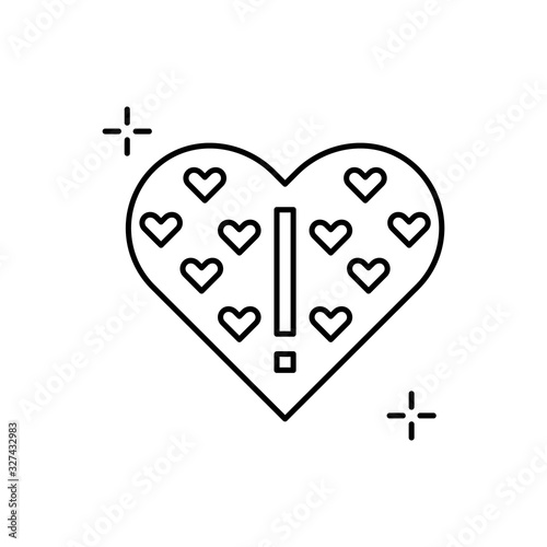 Heart, love, addictions icon. Simple line, outline vector elements of addictive human for ui and ux, website or mobile application