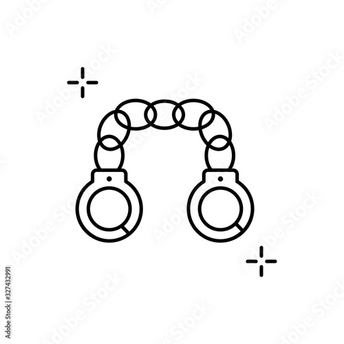Handcuff, addictions icon. Simple line, outline vector elements of addictive human for ui and ux, website or mobile application