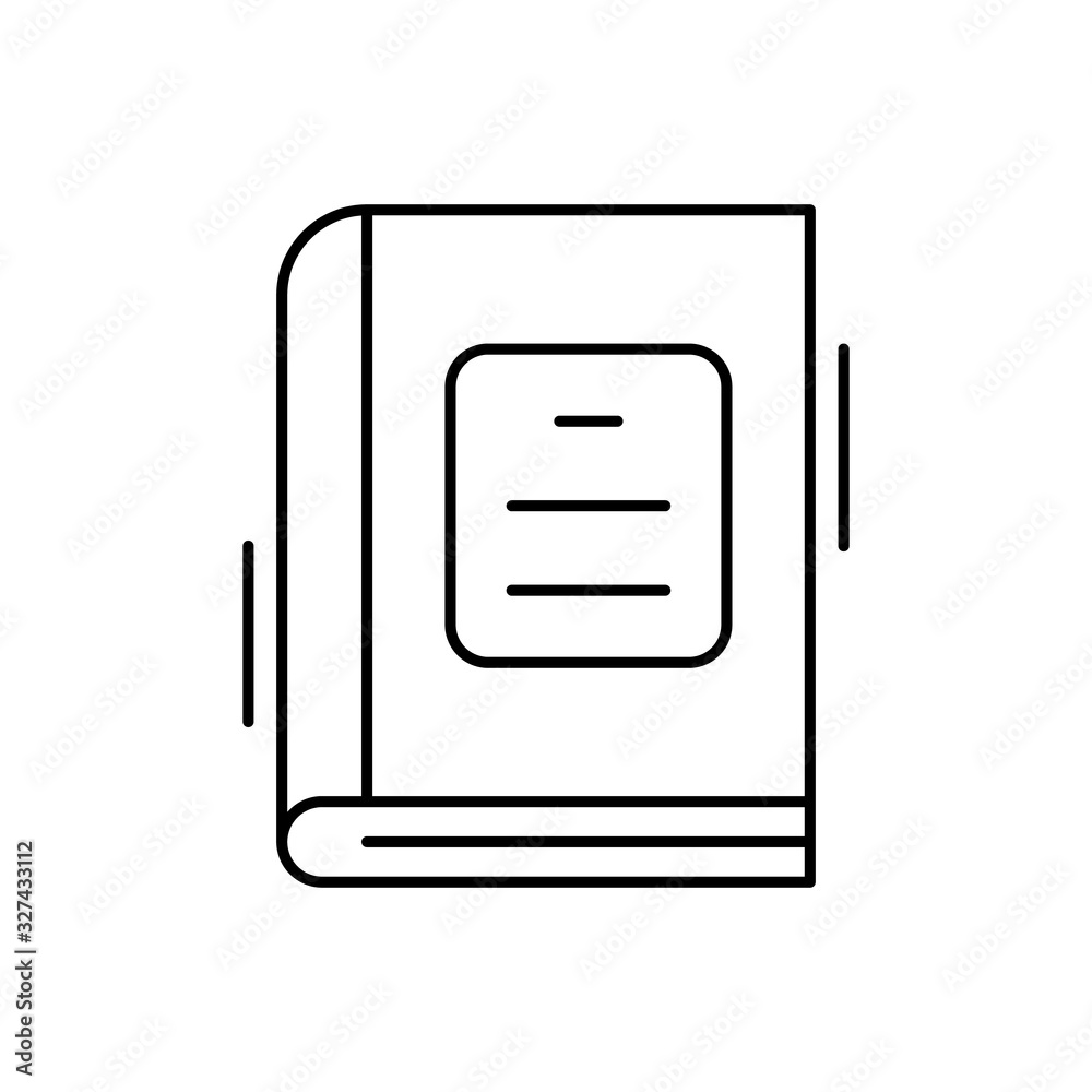 Book icon. Simple line, outline vector elements of office tool icons for ui and ux, website or mobile application Book icon. Simple line, outline vector elements of office tool icons for ui and ux, website or mobile application