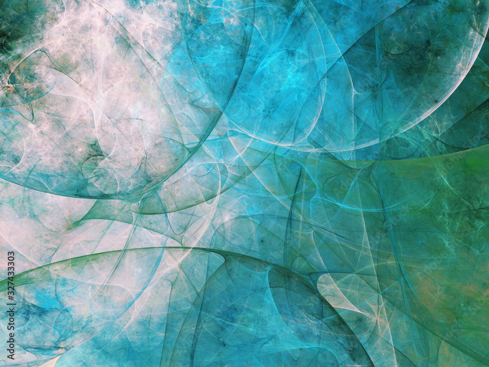 Fototapeta premium blue abstract fractal background 3d rendering illustration