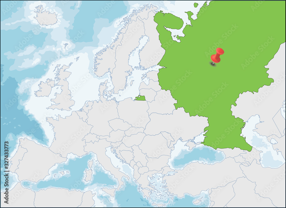 The Russian Federation location on Europe map
