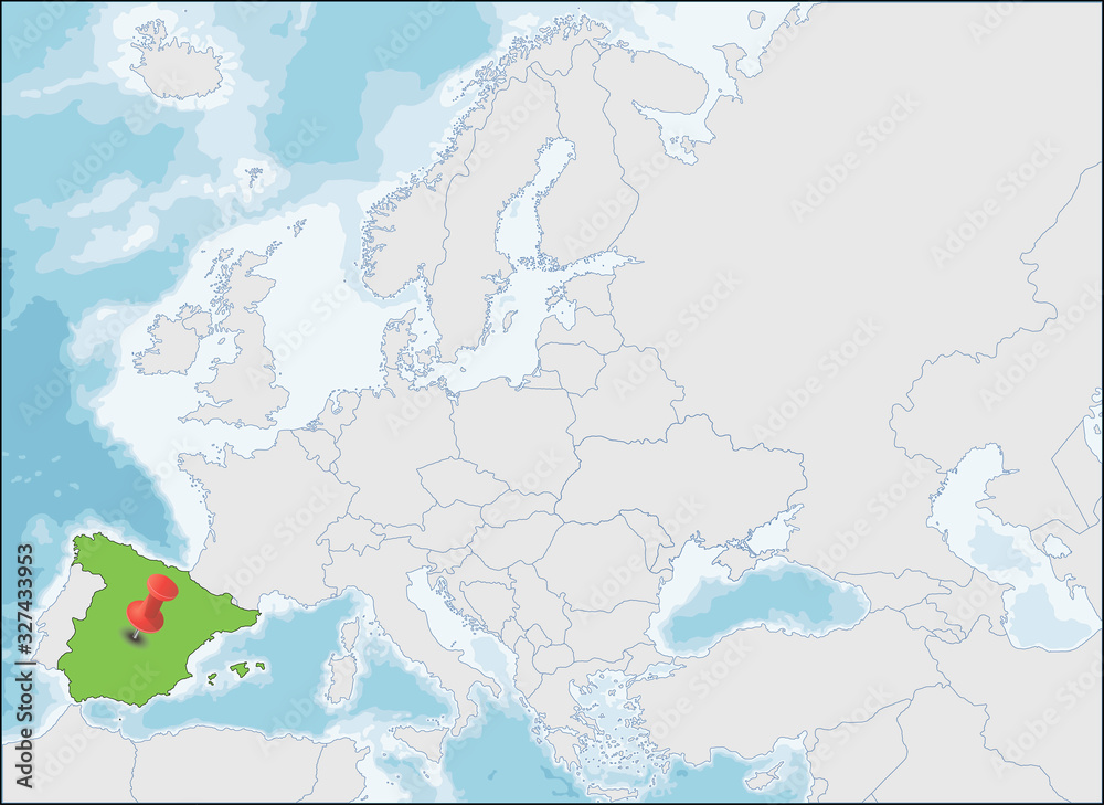 The Kingdom of Spain location on Europe map