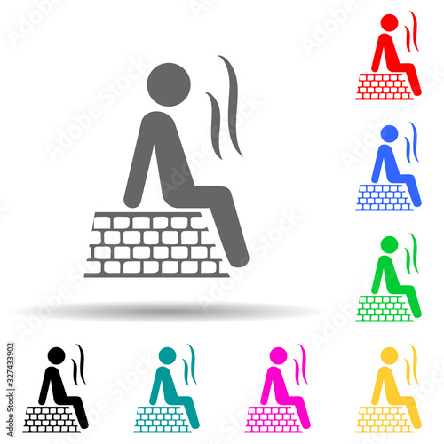 sauna multi color style icon. Simple glyph, flat vector of spa icons for ui and ux, website or mobile application