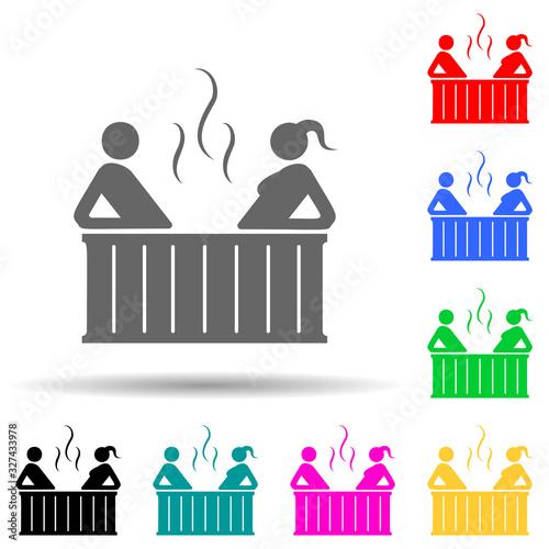 relaxation in the bathtub multi color style icon. Simple glyph, flat vector of spa icons for ui and ux, website or mobile application