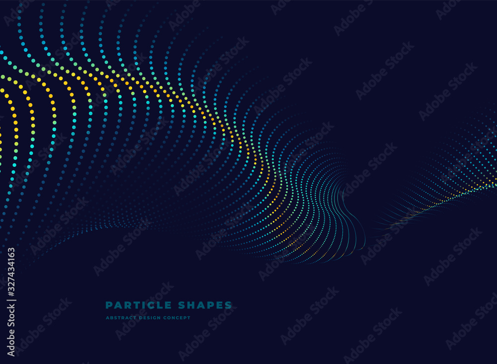 abstract particle tech wave on dark background abstract particle tech wave on dark background