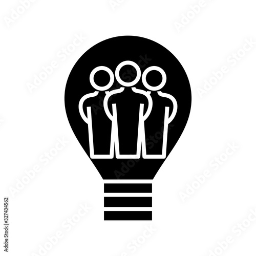 Collective task black icon, concept illustration, vector flat symbol, glyph sign.