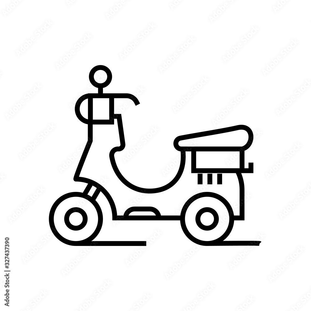 Rent motorbike line icon, concept sign, outline vector illustration, linear symbol. Rent motorbike line icon, concept sign, outline vector illustration, linear symbol.