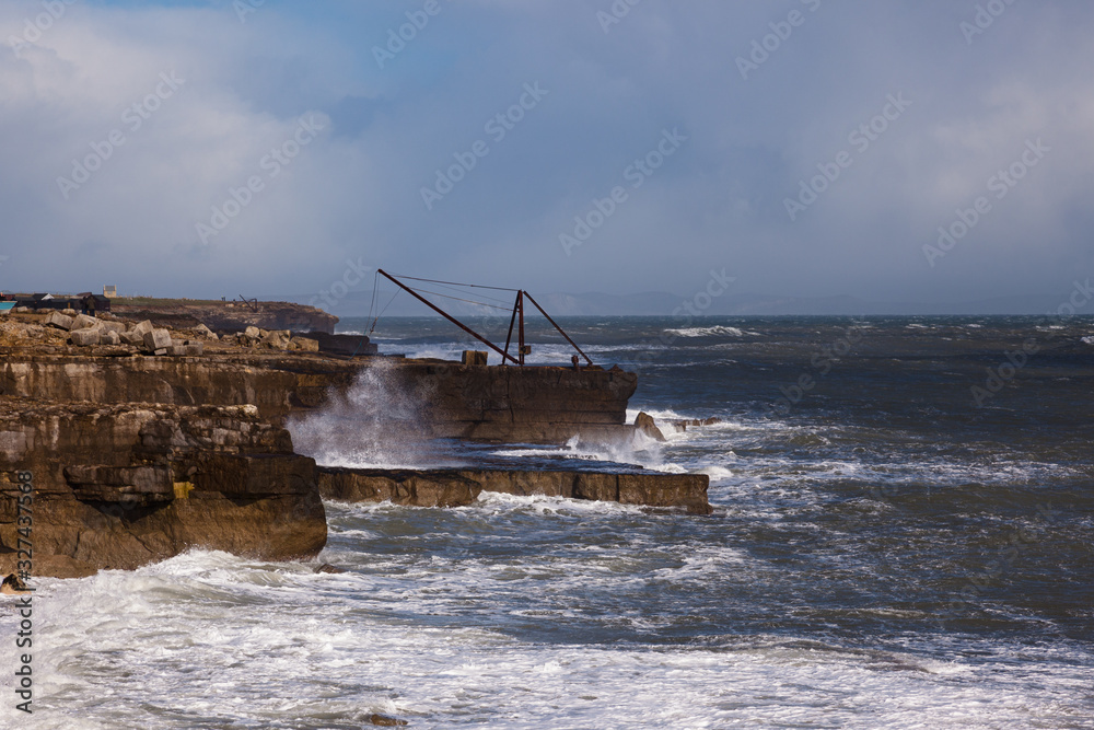 Portland Bill in the middle of Storm Jorge