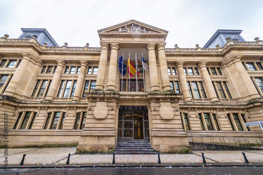 Fototapeta premium Palace of Justice court building in San Sebastian city also called Donostia in Basque Country, Spain