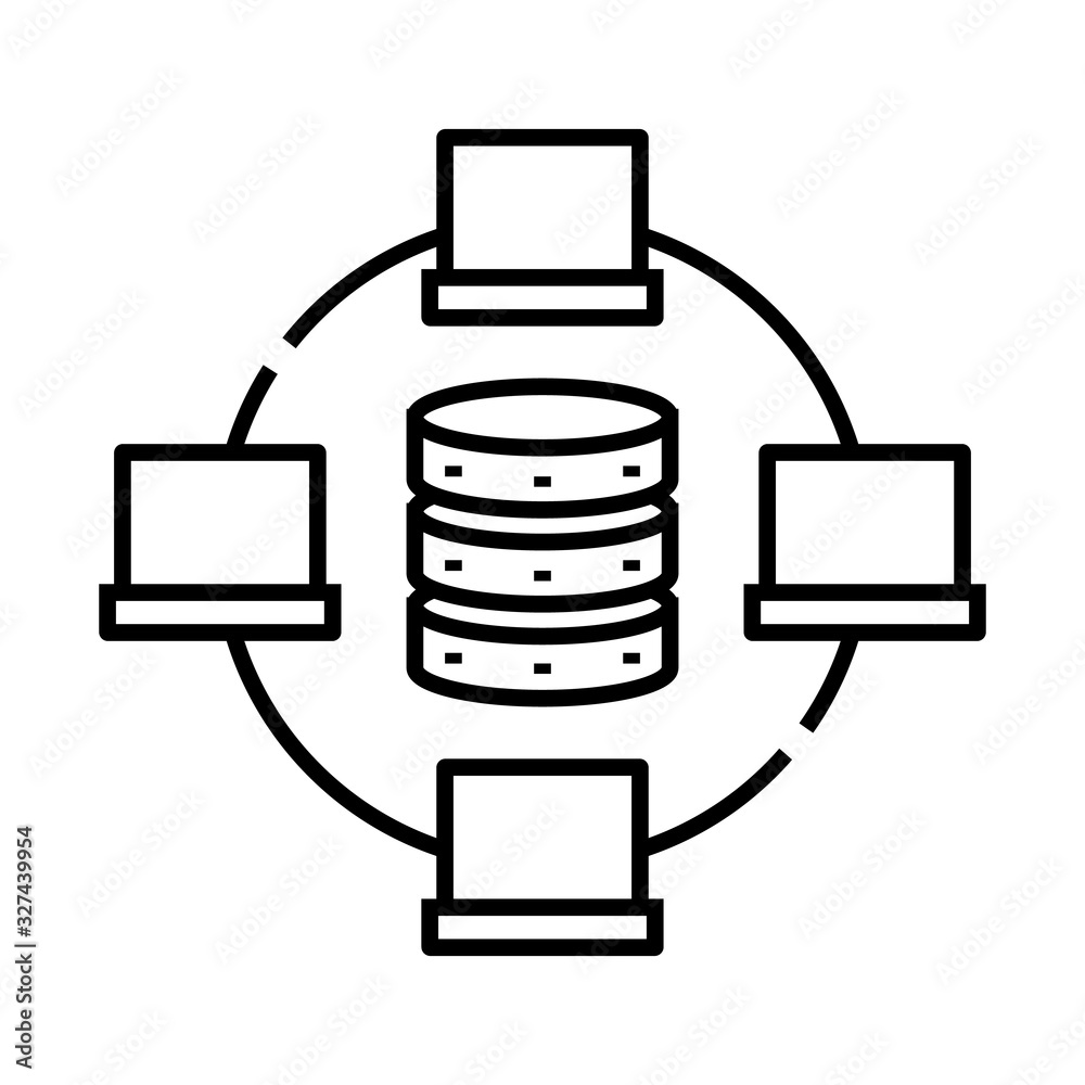 Server storage line icon, concept sign, outline vector illustration, linear symbol. Server storage line icon, concept sign, outline vector illustration, linear symbol.