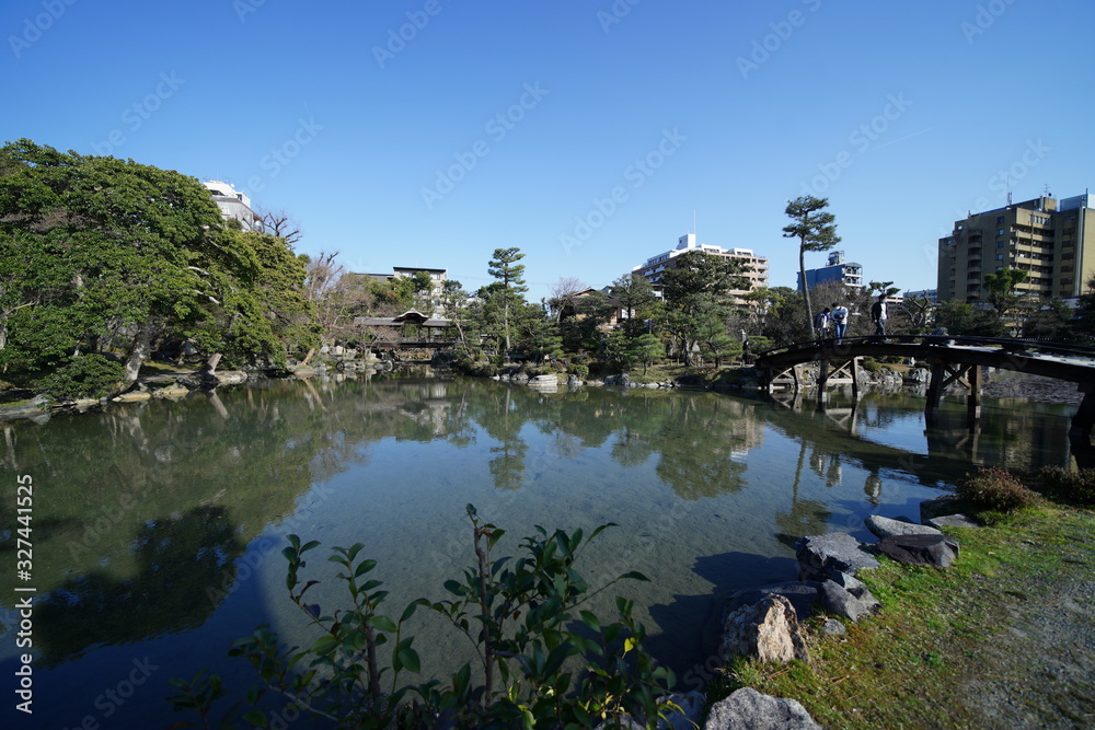 Fototapeta premium 京都の庭園の風景