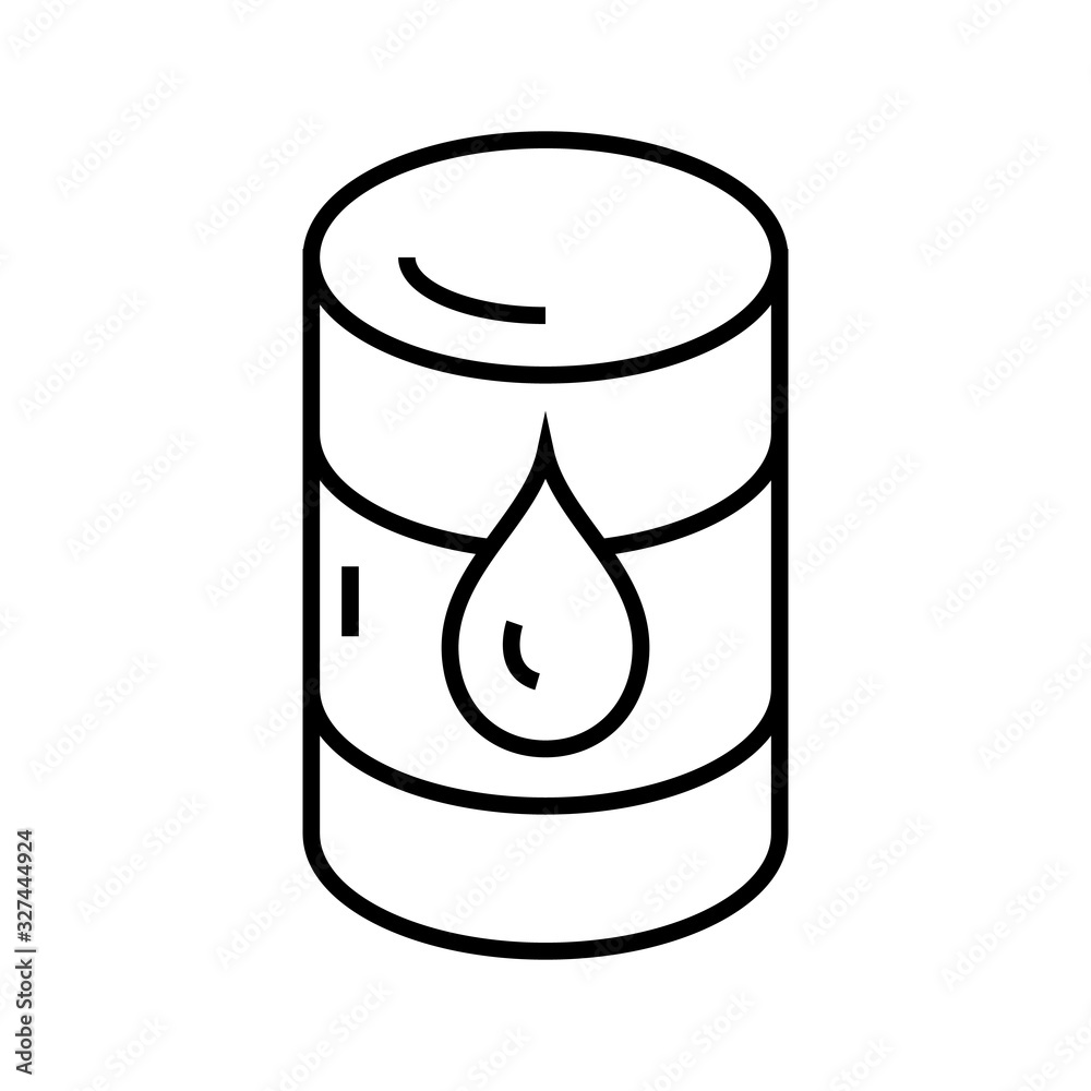 Oil barrel line icon, concept sign, outline vector illustration, linear symbol. Oil barrel line icon, concept sign, outline vector illustration, linear symbol.
