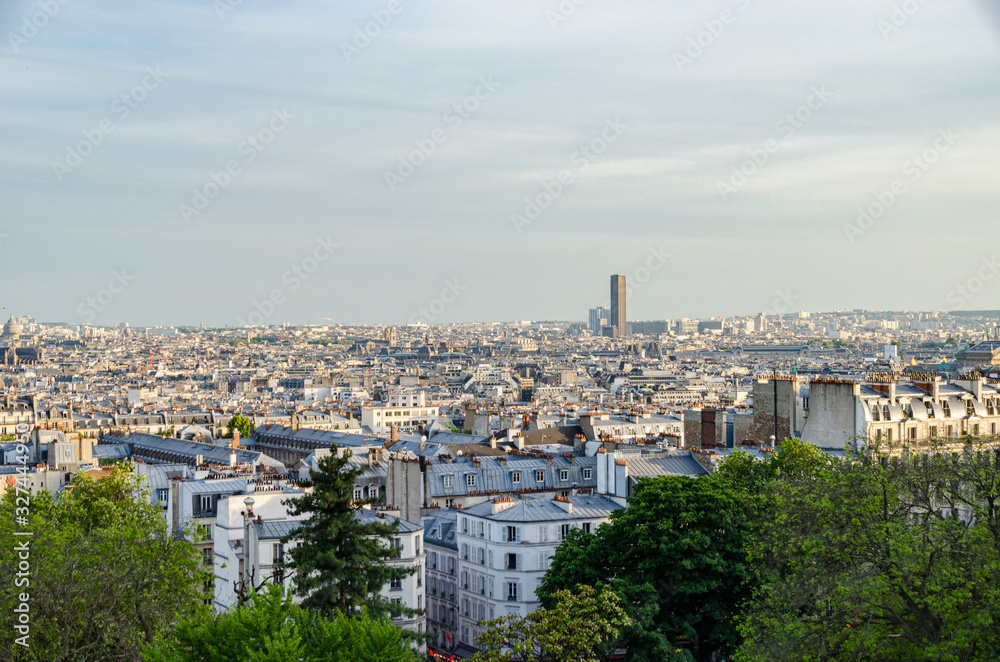 Beautiful view of Paris from the Montmartre in Paris France
