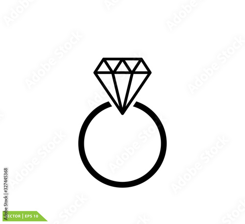 Ring diamond icon vector logo template