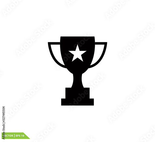 Trophy icon vector logo template