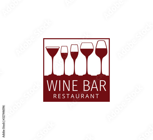 assorted wine glass vector logo design for winery restaurant and shop