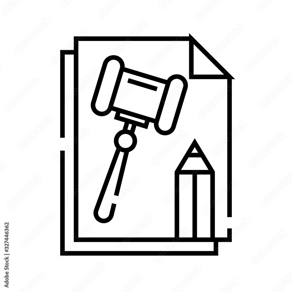 Judge solution line icon, concept sign, outline vector illustration, linear symbol. Judge solution line icon, concept sign, outline vector illustration, linear symbol.