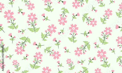 Floral pattern background for spring, with beautiful leaf and floral design.