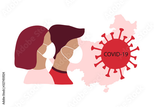 Corona virus hand drawn vector illustration. Epidemic disease banner