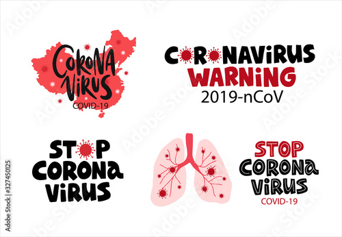 Corona Virus hand drawn vector illustration. China Wuhan pneumonia