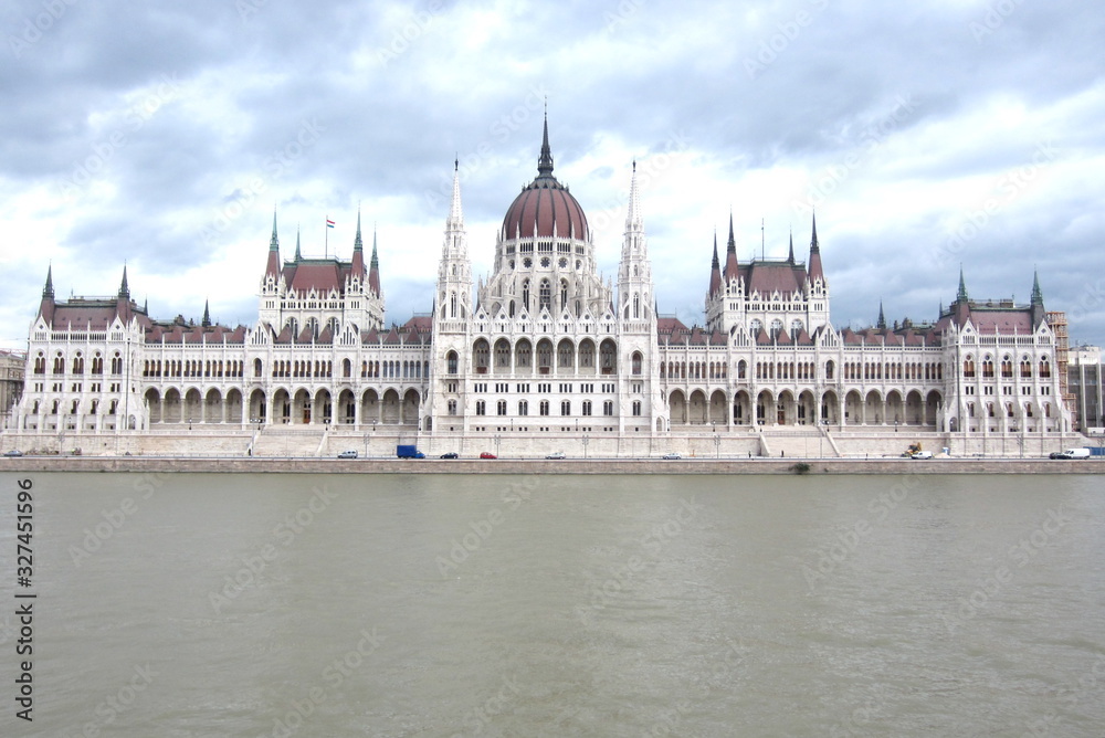 Parliament Building on the Danube River, Budapest Hungary