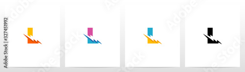Thunder Electric On Letter Logo Design L